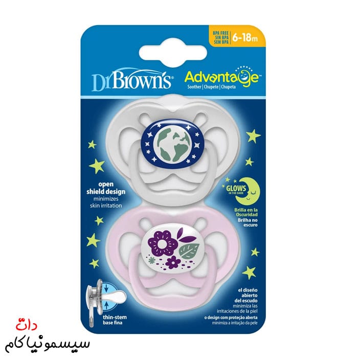 پستانک-دکتر-براون-6-تا-18-ماه-شب‌تاب-گل-بنفش-PA22003-INTL-06
